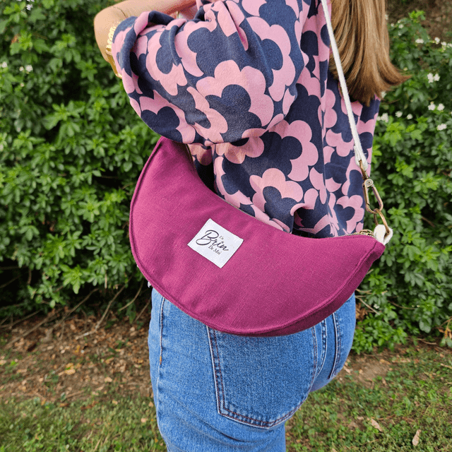 Sac demi lune violet