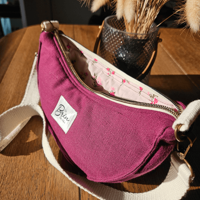 Sac demi lune violet