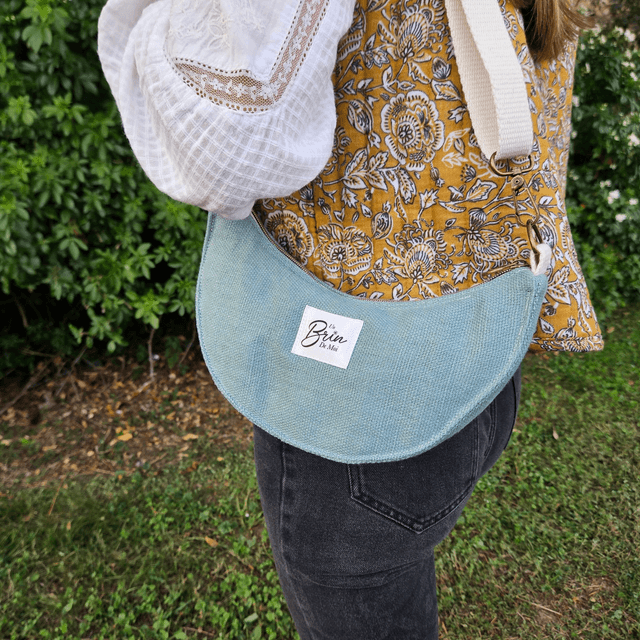 Sac demi-lune bleu