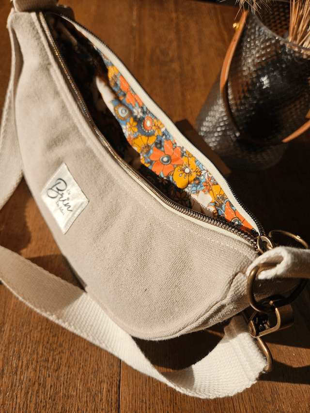 Sac demi-lune beige