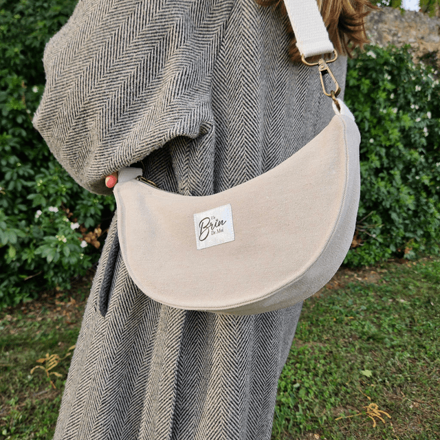 Sac demi-lune beige