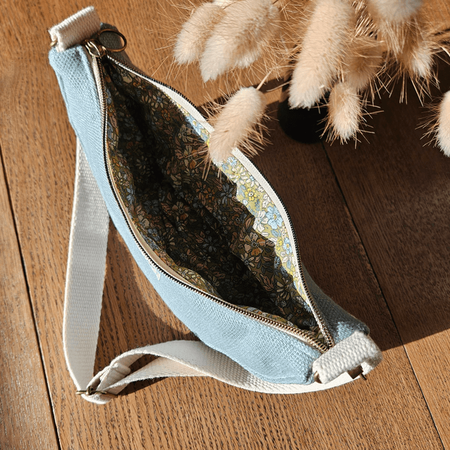 Sac demi-lune bleu